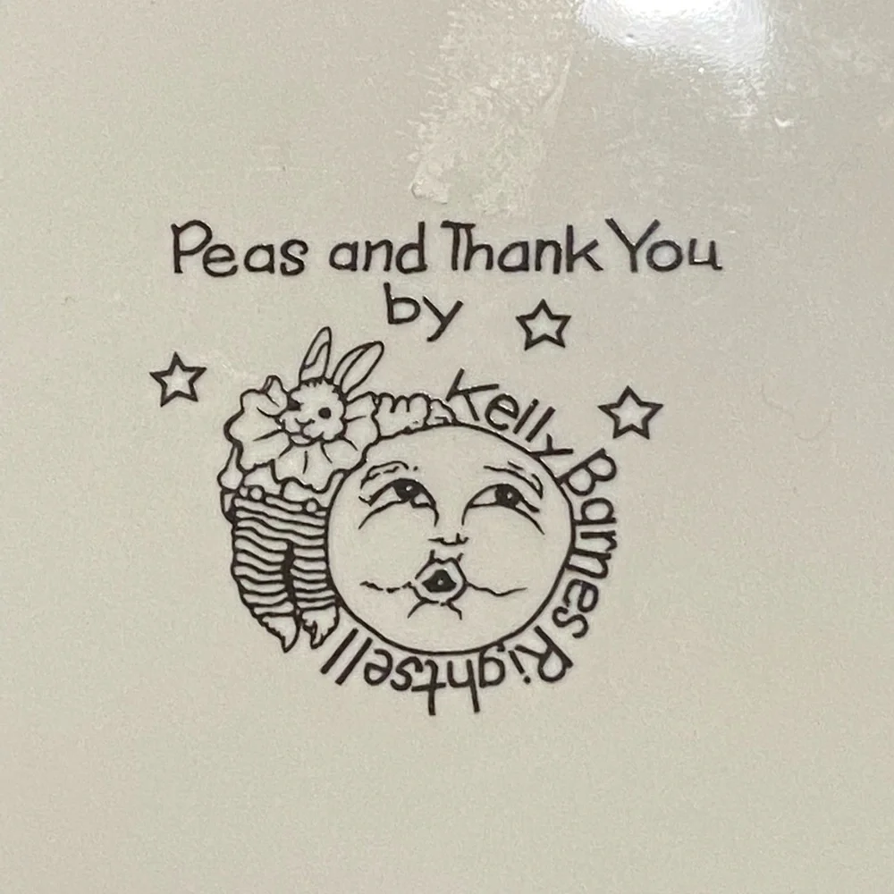 Peas and Thank You 7-1/2” Plate‎ by Kelly Barnes Rightsell PRISTINE!